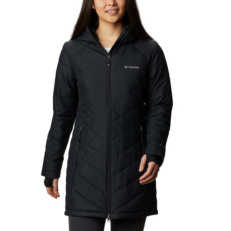 Columbia Heavenly Long hooded jacket manteau long noir à capuchon pour femme