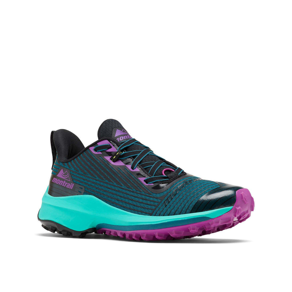 Montrail Trinity AG chaussures de course en sentier pour femme deep water bright plum lateral 2