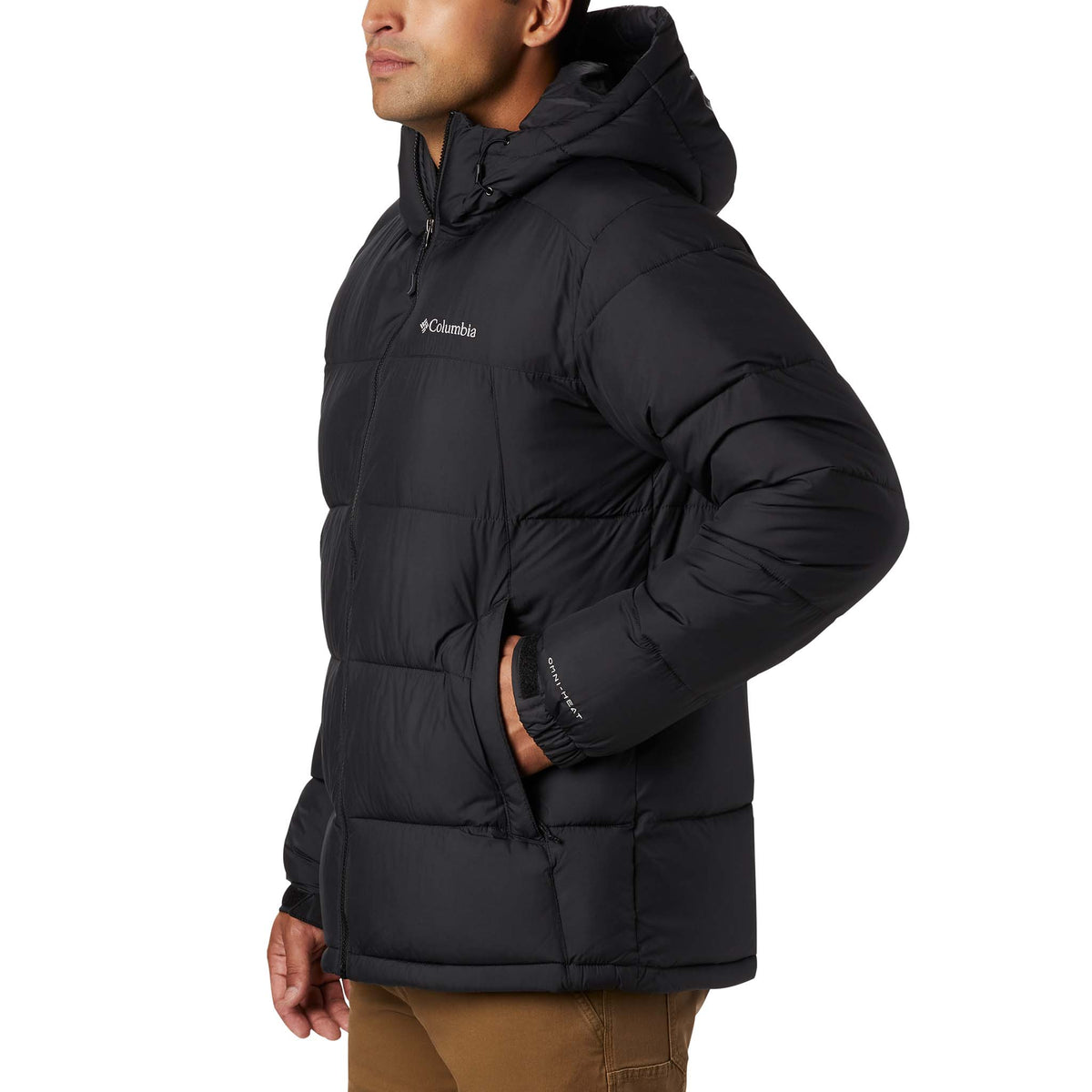 Columbia Pike Lake Hooded Jacket manteau matelassé noir homme lateral