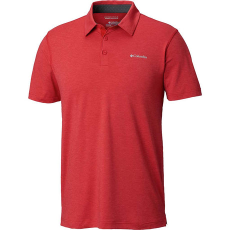 Columbia Tech Trail Polo sport manches courtes pour homme mountain red