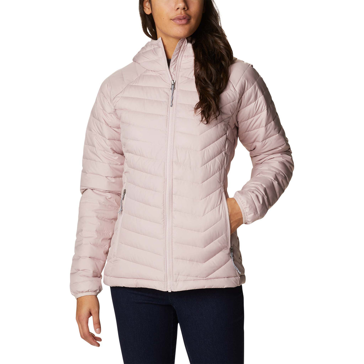 Columbia Powder Lite manteau doudoune sport à capuche rose pour femme