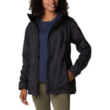 Columbia Sunrise Ridge manteau de pluie coquille noir pour femme ouvert