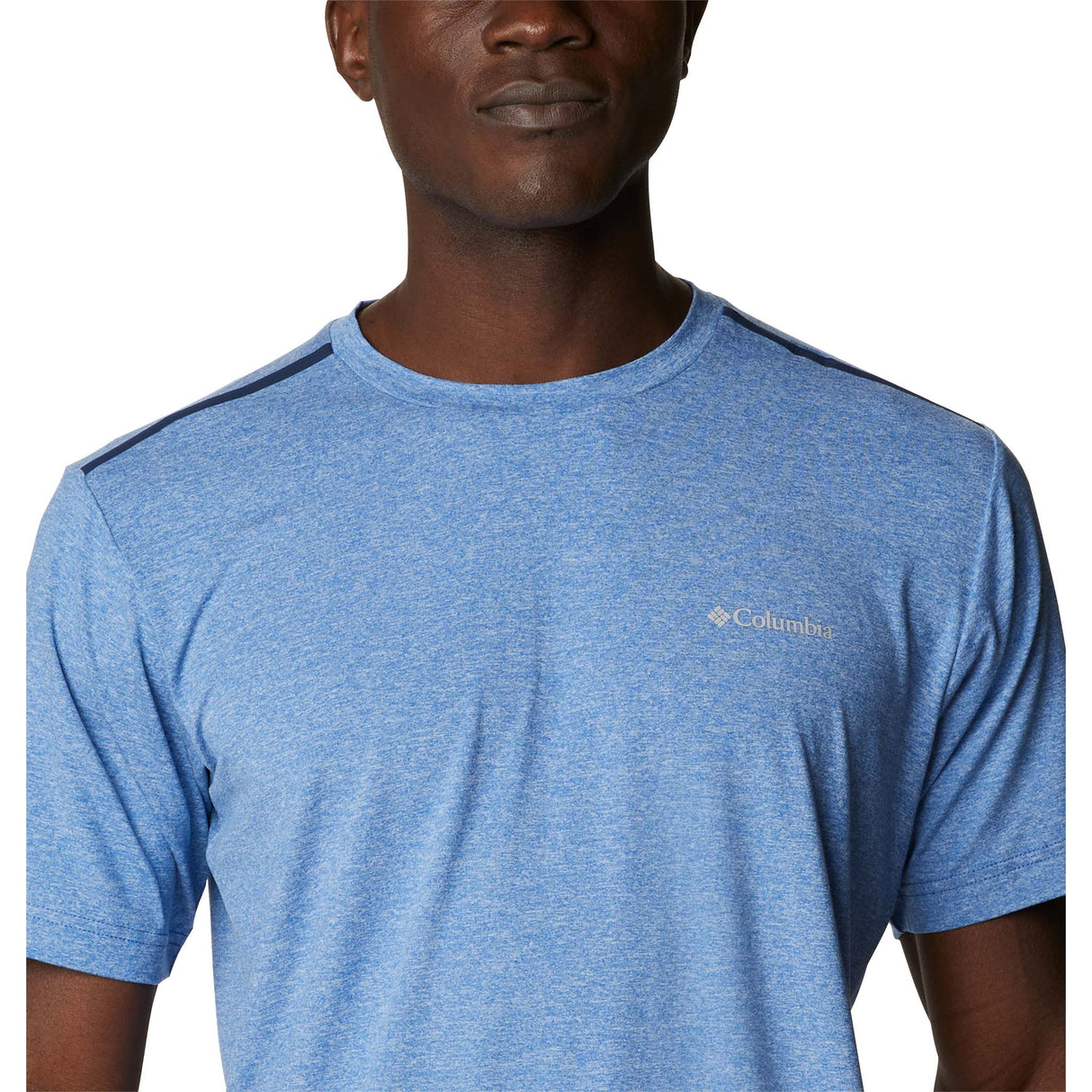 Columbia Tech Trail t-shirt col rond manches courtes bleu pour homme detail