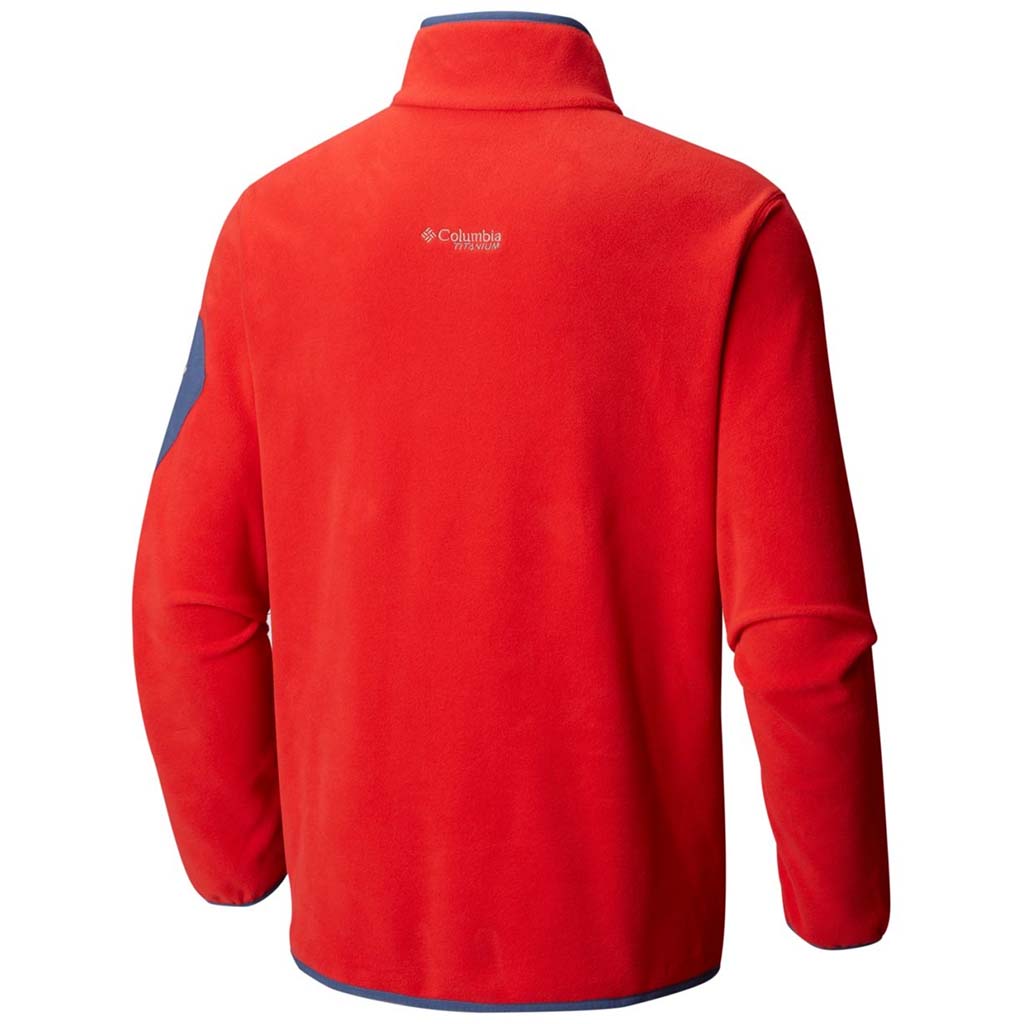 Columbia Titan Pass 1.0 half-zip fleece mens red rv