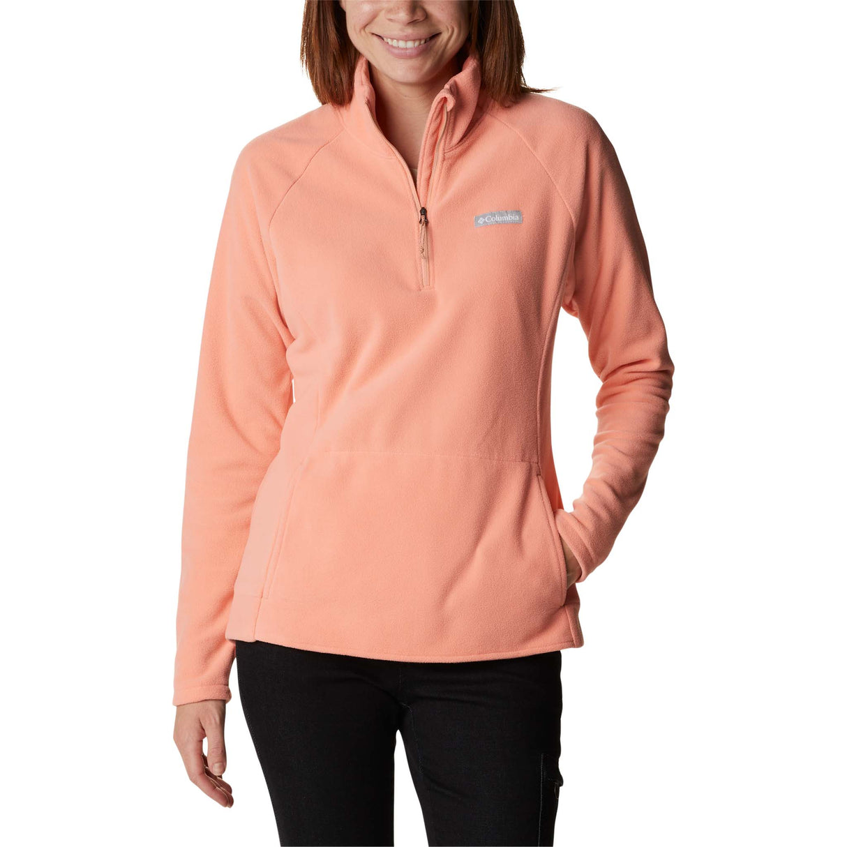 Columbia Ali Peak II chandail en laine polaire quart de zip coral reef femme face