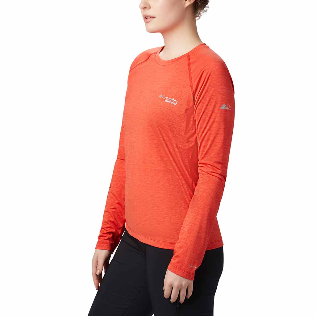 Columbia t-shirt manches longues Trinity Trail II orange pour femme