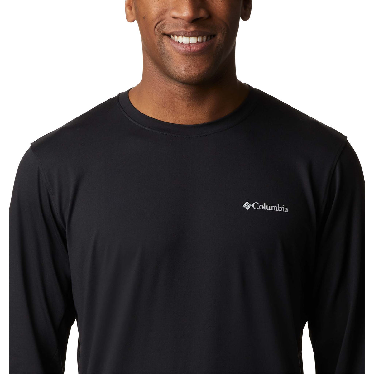 Columbia Tech Trail II t-shirt col rond manches longues noir pour homme detail