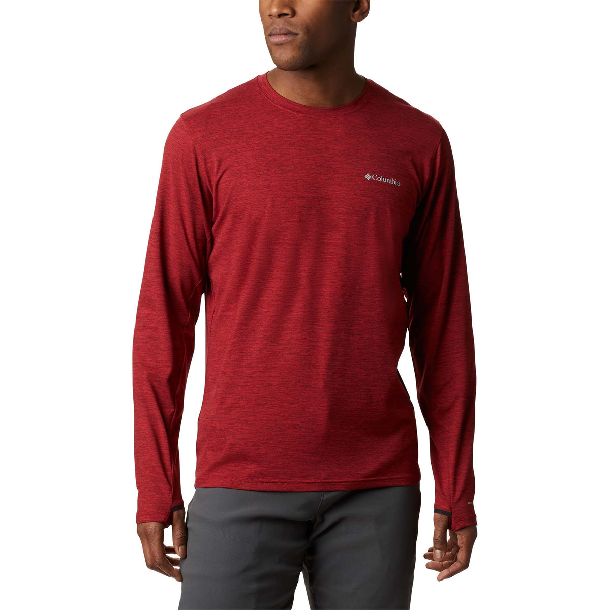 Columbia Tech Trail II t-shirt col rond manches longues rouge pour homme