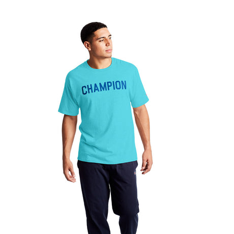 Champion Classic Jersey Block Logo T-shirts Blue horizon