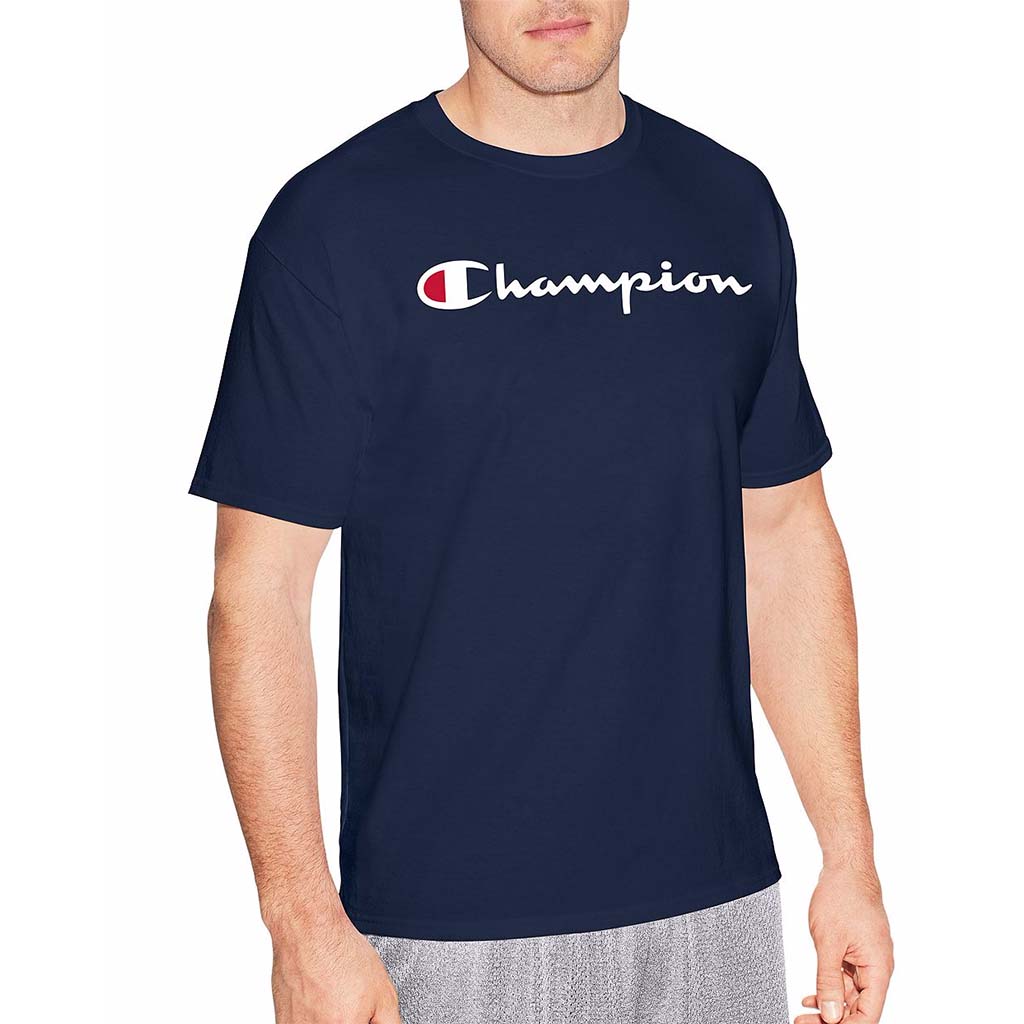 Champion T-shirt Logo pour homme bleu marin 2