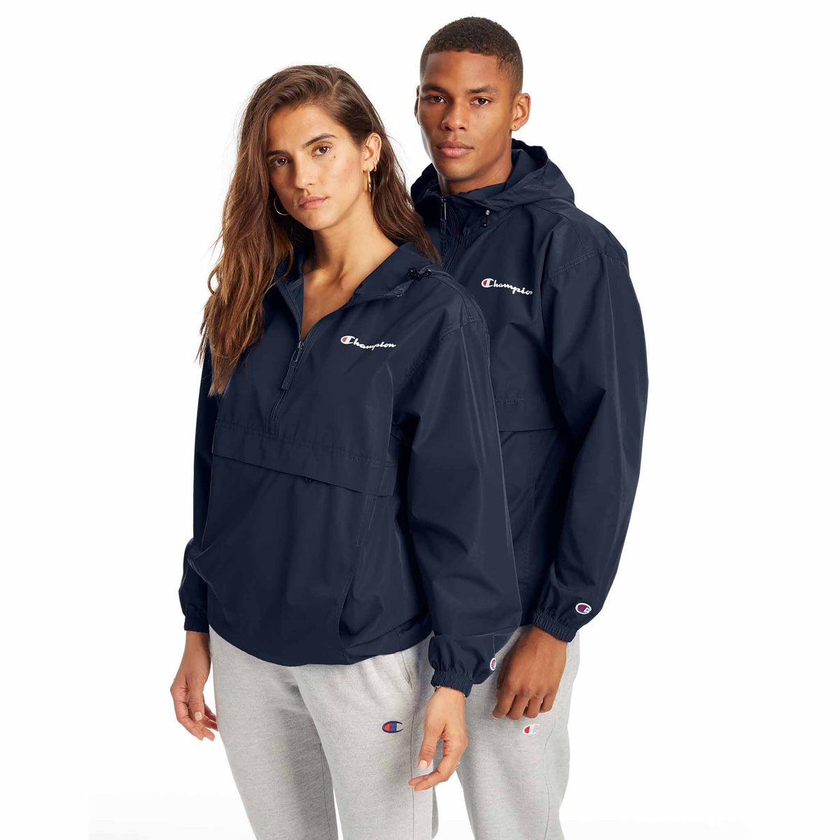 Champion Stadium Packable Jacket manteau de pluie à enfiler Navy unisexe