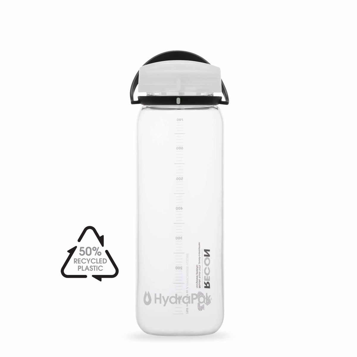 Hydrapak Recon 750ML bouteille d&#39;eau en plastique recyclé - Black / White