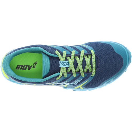 Inov-8 TrailTalon 235 V3 running de course en sentier marine bleu jaune femme empeigne