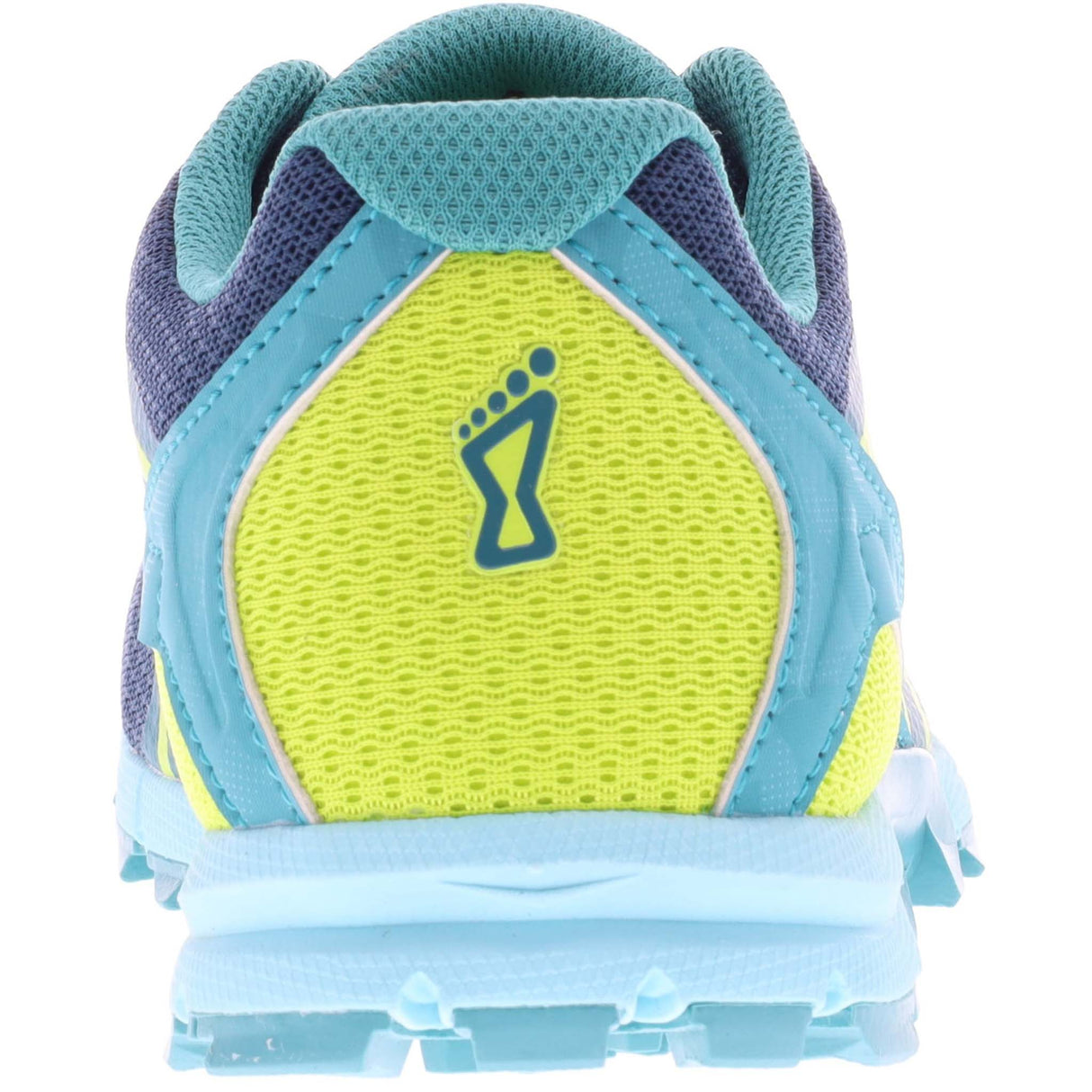 Inov-8 TrailTalon 235 V3 running de course en sentier marine bleu jaune femme talon