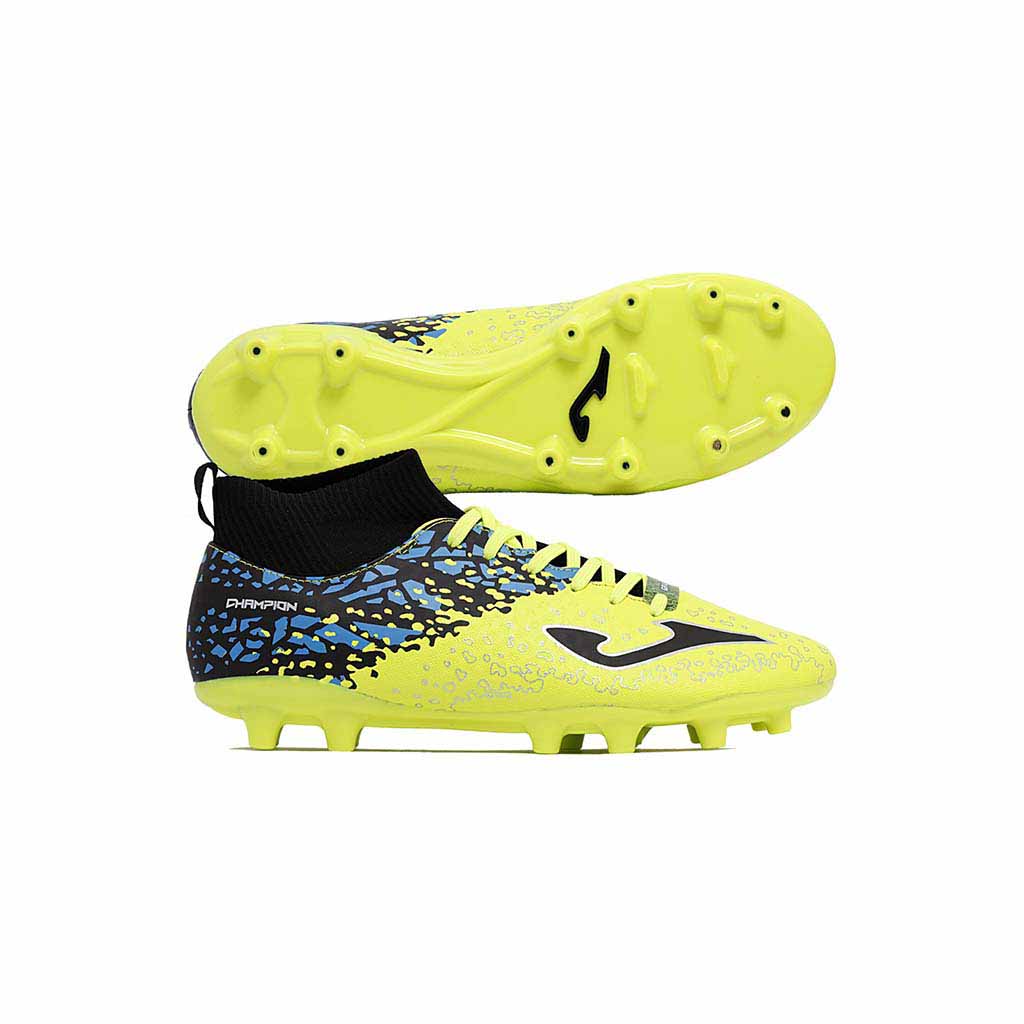 JOMA Champion 711 FG chaussure de soccer fluor noir vue paire crampons Soccer Sport Fitness