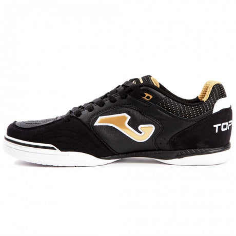 Chaussure de soccer interieur Joma Top Flex 801 Futsal noire et or lv