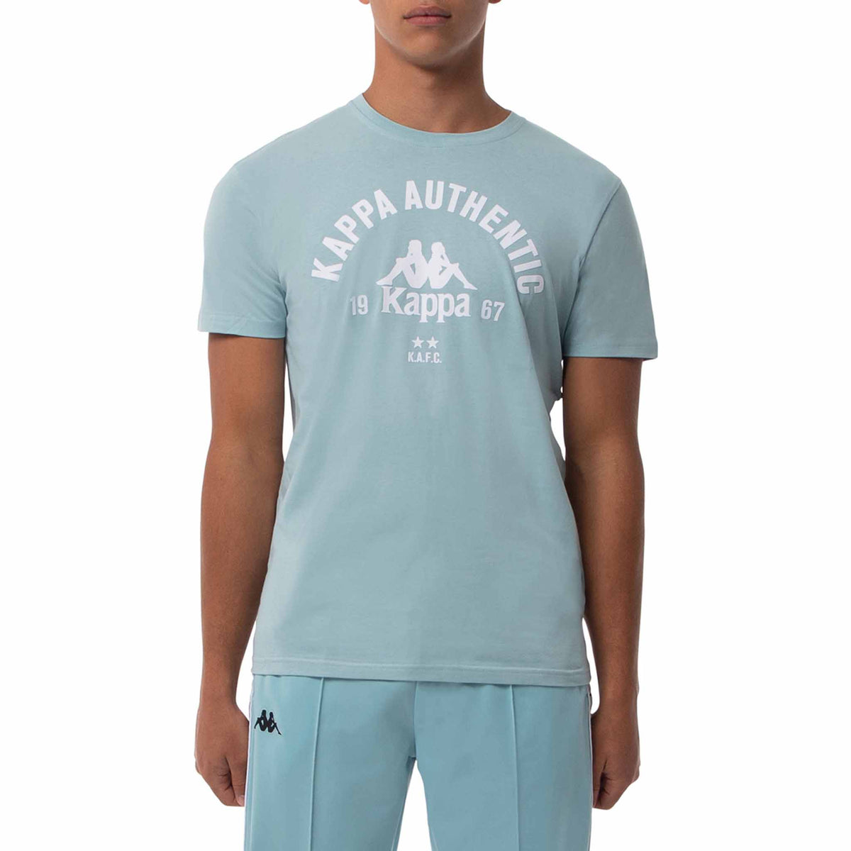 T-shirt Kappa Authentic Capurro slim pour homme Bleu/Blanc