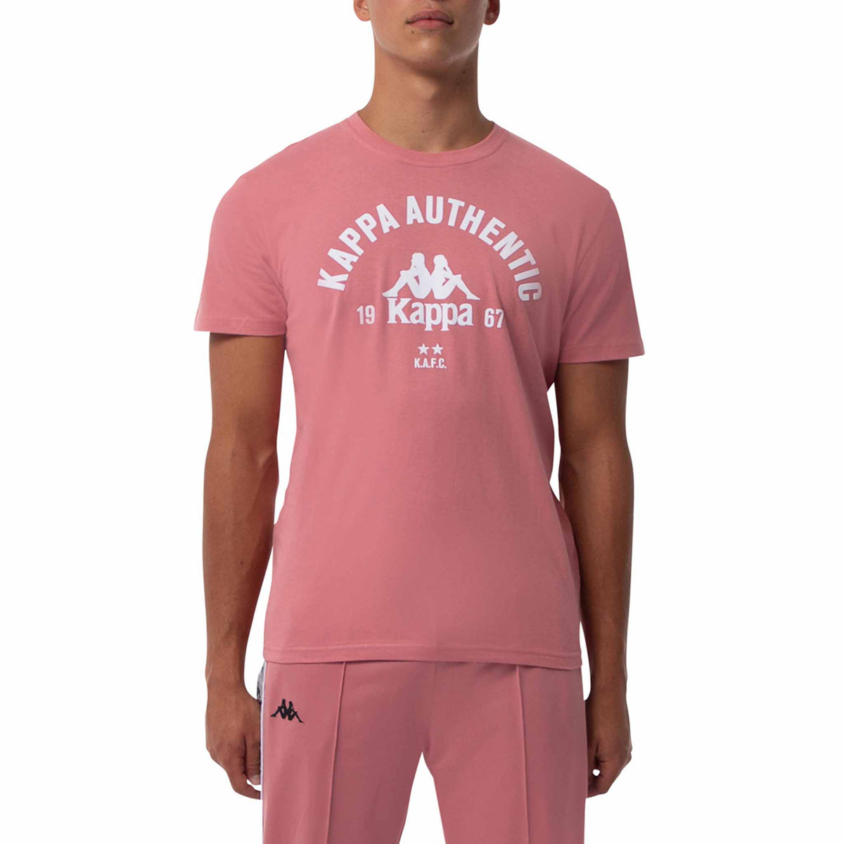 T-shirt Kappa Authentic Capurro slim pour homme Rose/Blanc