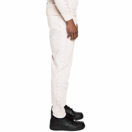 Pantalon Kappa Banda Astoria slim pour homme Beige / Blanc côté