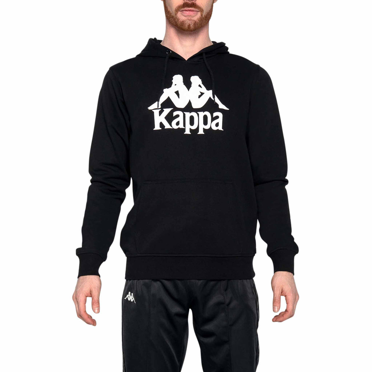 Chandail à capuchon Kappa Authentic Zimim en molleton pour homme Noir/Blanc