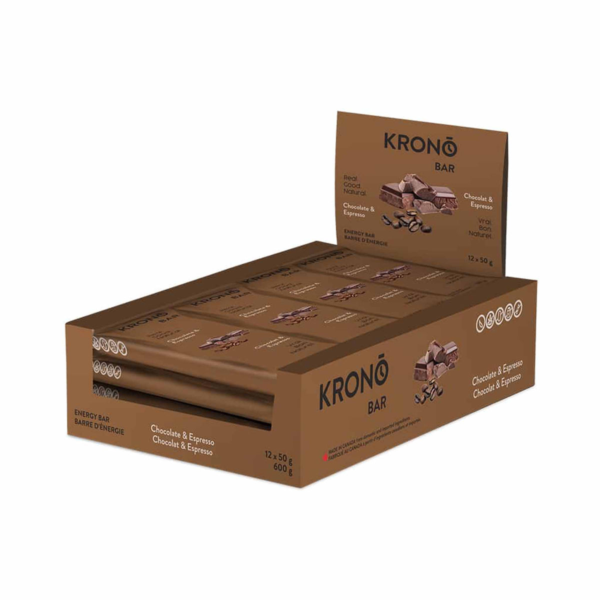 Kronobar Barres Énergie Chocolat et espresso