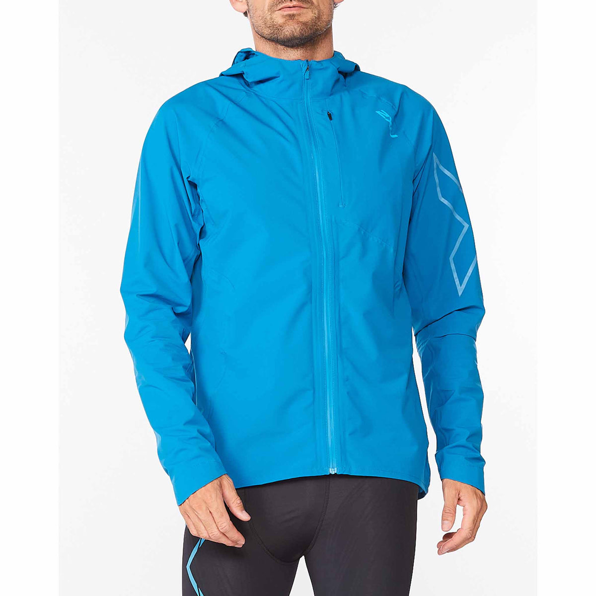 2XU manteau imperméable Light Speed WP Jacket pour homme Aquamarine