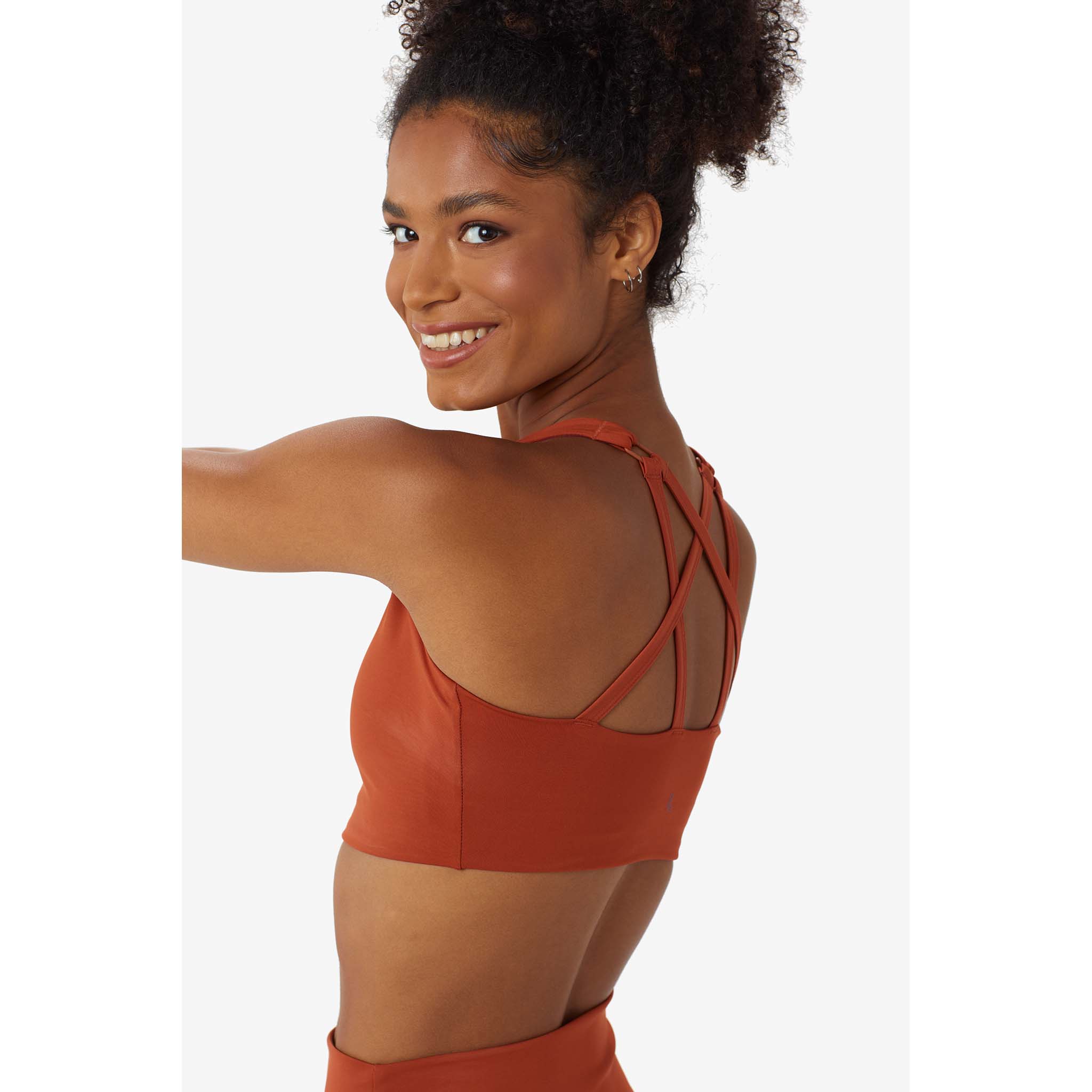 Lolë Burst Up terracotta bra for women