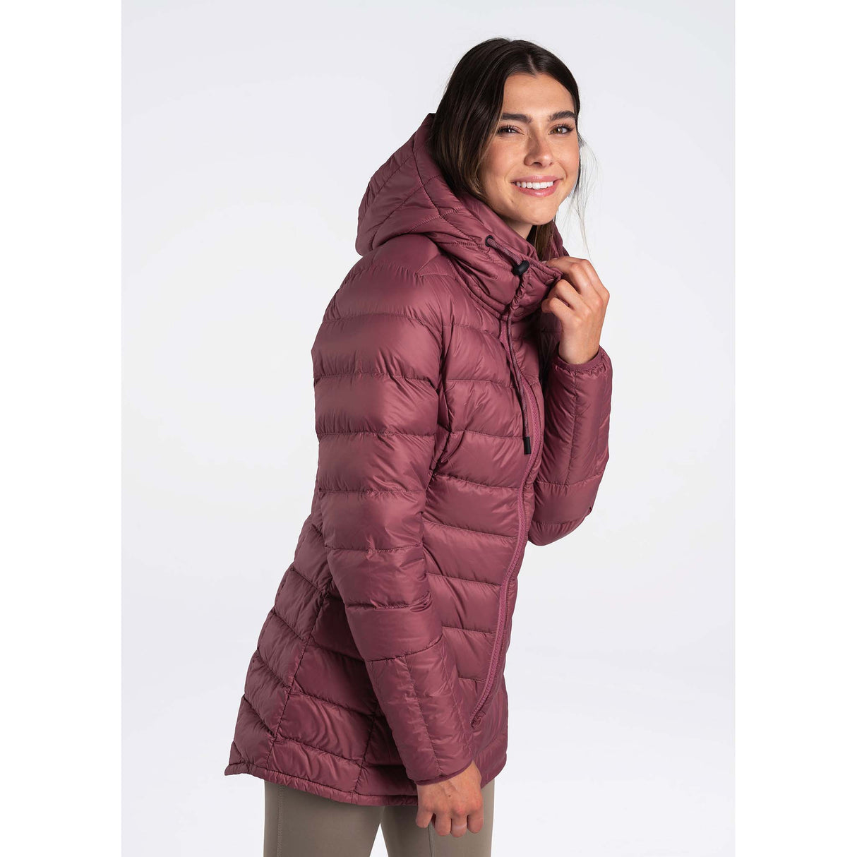 Lolë Claudia manteau long pour femme chardon lateral