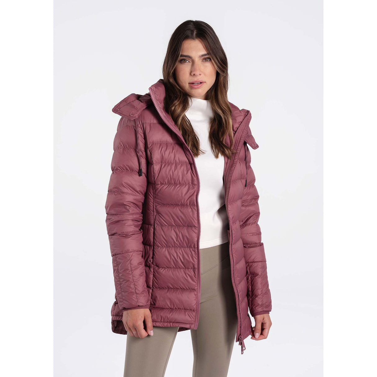 Lolë Claudia manteau long pour femme chardon ouvert