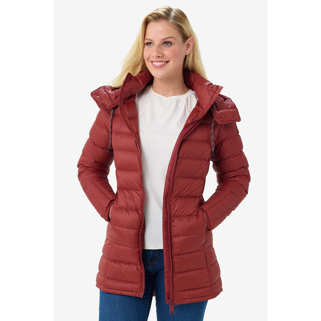 Lole manteau long léger en duvet Claudia saffron pour femme face