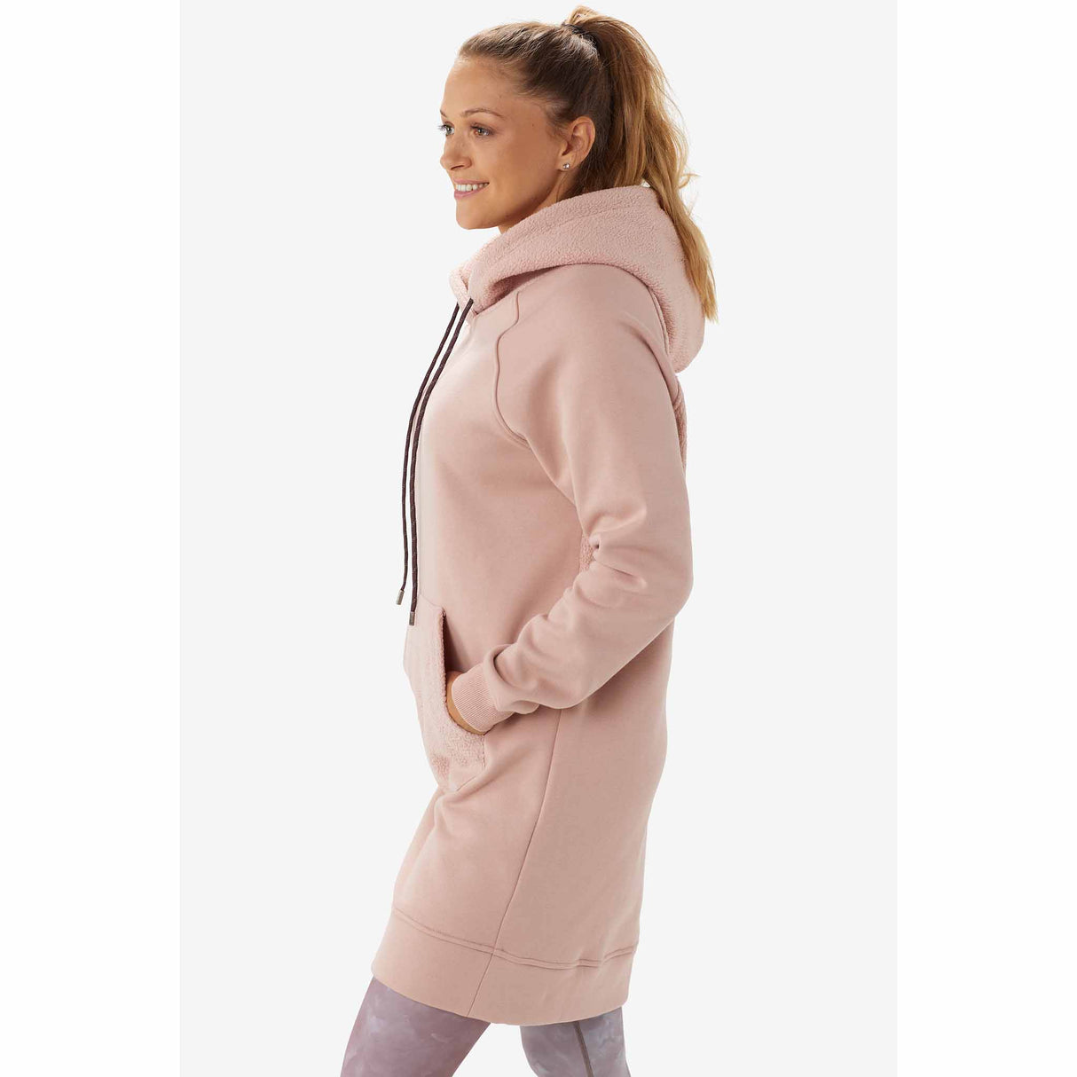 Lolë Robe à capuche Constance Hoodie Dress pour femme - Shadow Heather - Côté