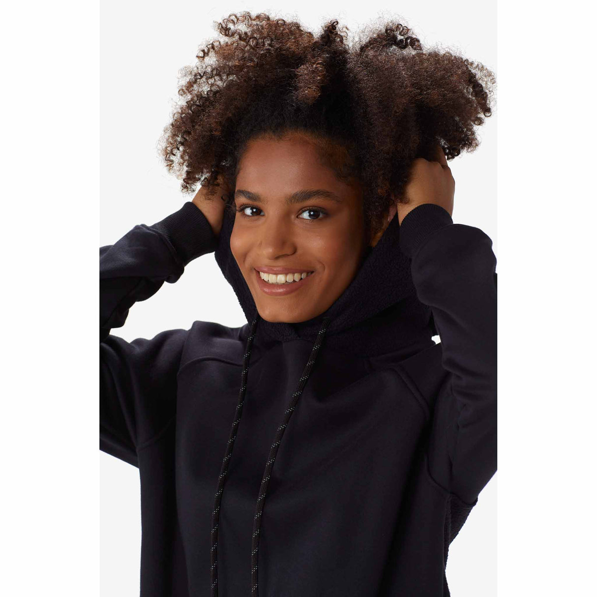 Lolë Robe à capuche Constance Hoodie Dress pour femme - Black Beauty - Capuche