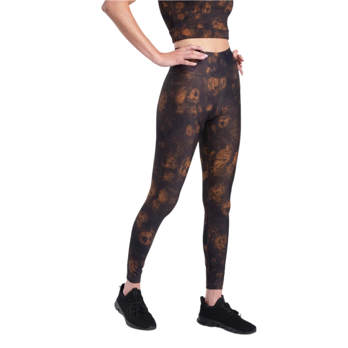 Lole leggings 7/8 taille haute Dalia crushed bloom gold pour femme face 2