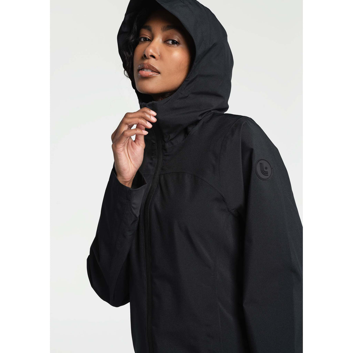 Lolë manteau de pluie Element femme capuche- noir