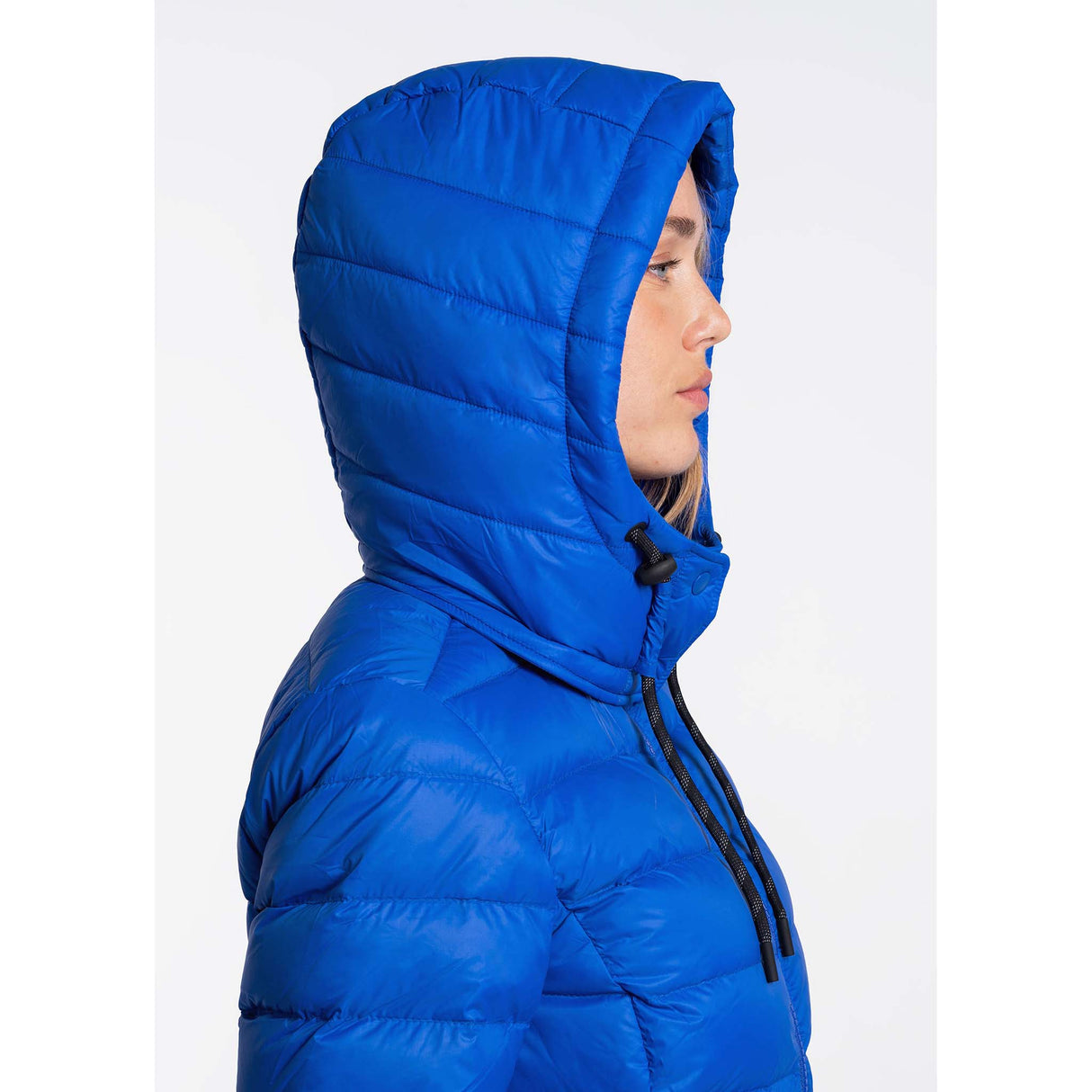 Lolë Emeline manteau en duvet avec capuchon pour femme - lapis capuchon 2