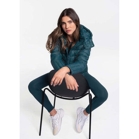 Lolë Emeline manteau en duvet avec capuchon pour femme - emeraude live 2