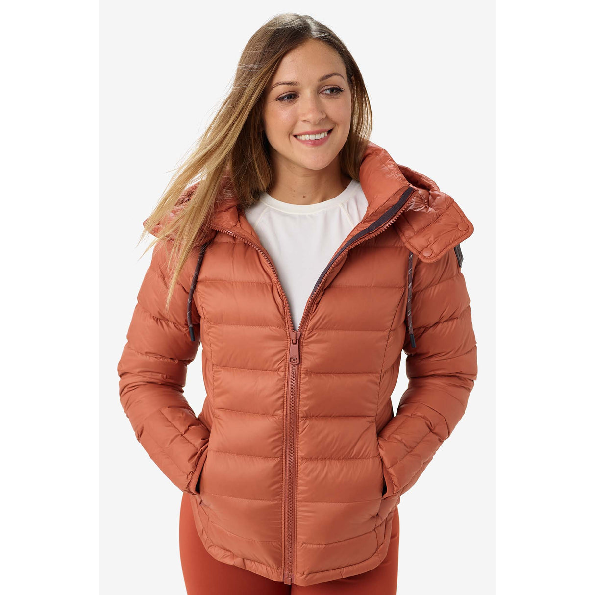 Lole manteau léger en duvet Emeline pour femme terracotta face