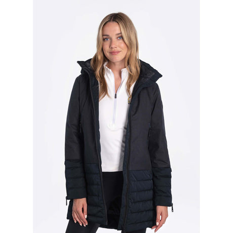 Lolë Faith manteau d'hiver long noir pour femme ouvert