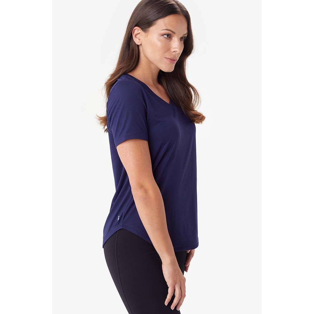 Lole t-shirt Fancy a col en V Amalfi Blue lateral