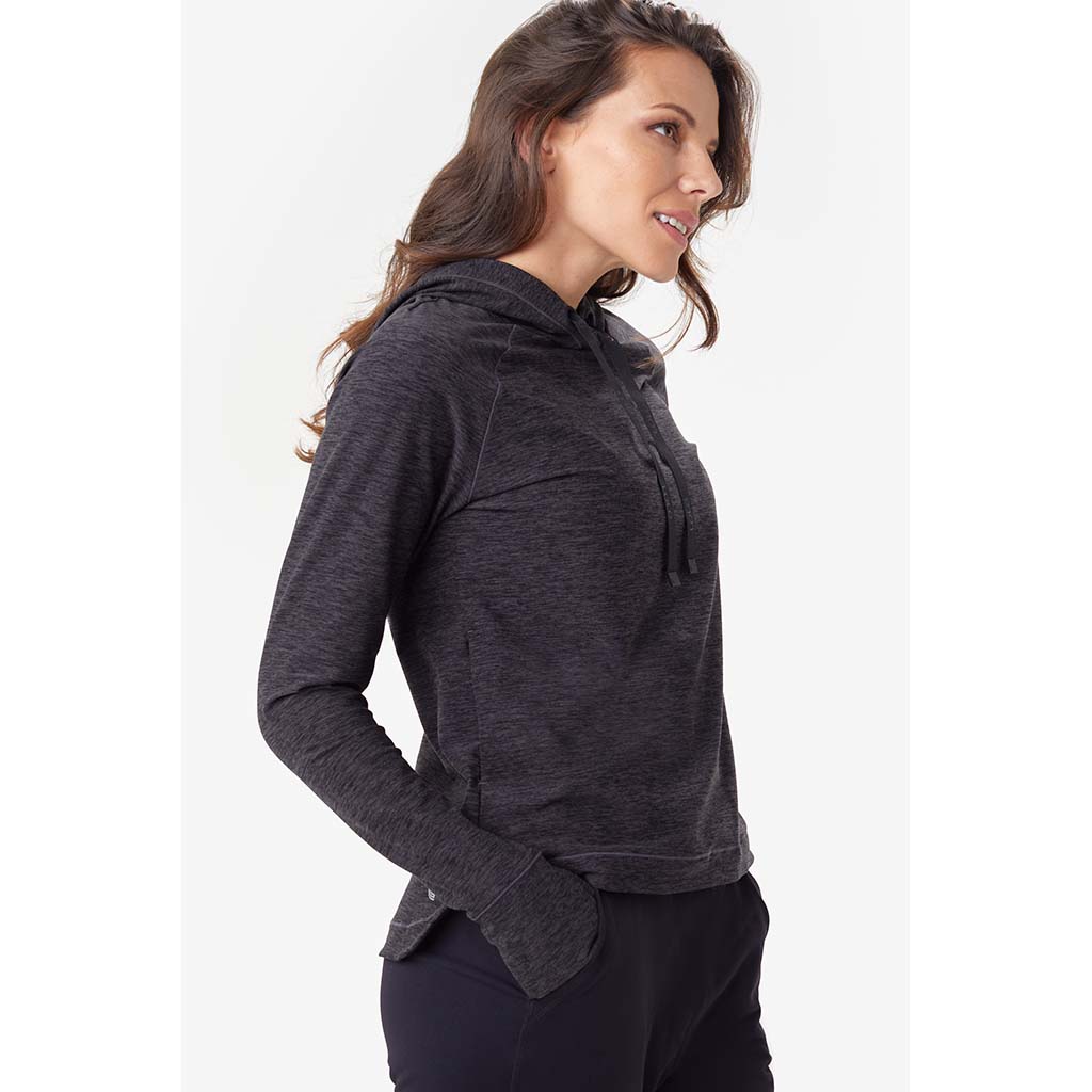 Lole Half-Moon hoodie noir femme lateral