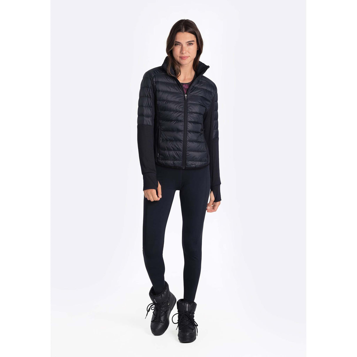 Lolë Just Full Zip cardigan sport noir pour femme live