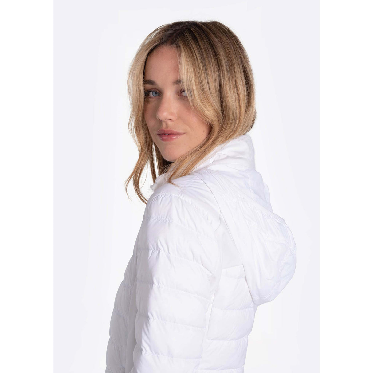 Lolë Just Full Zip cardigan sport blanc pour femme live lateral 2