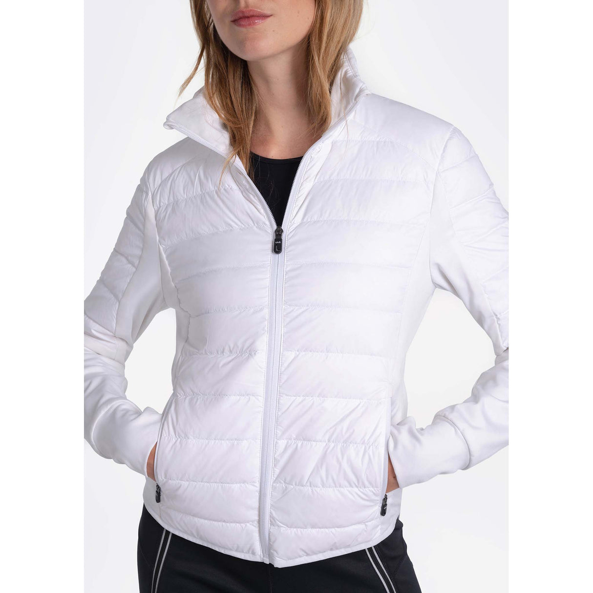 Lolë Just Full Zip cardigan sport blanc pour femme live zip