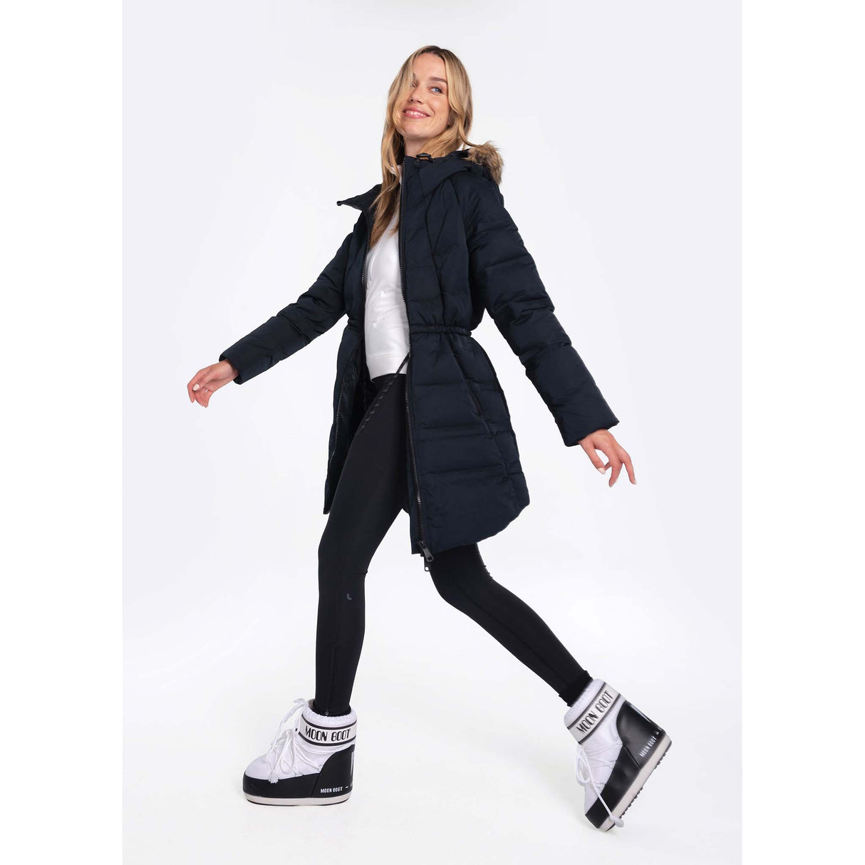 Lolë Katie manteau d'hiver en duvet noir pour femme lateral