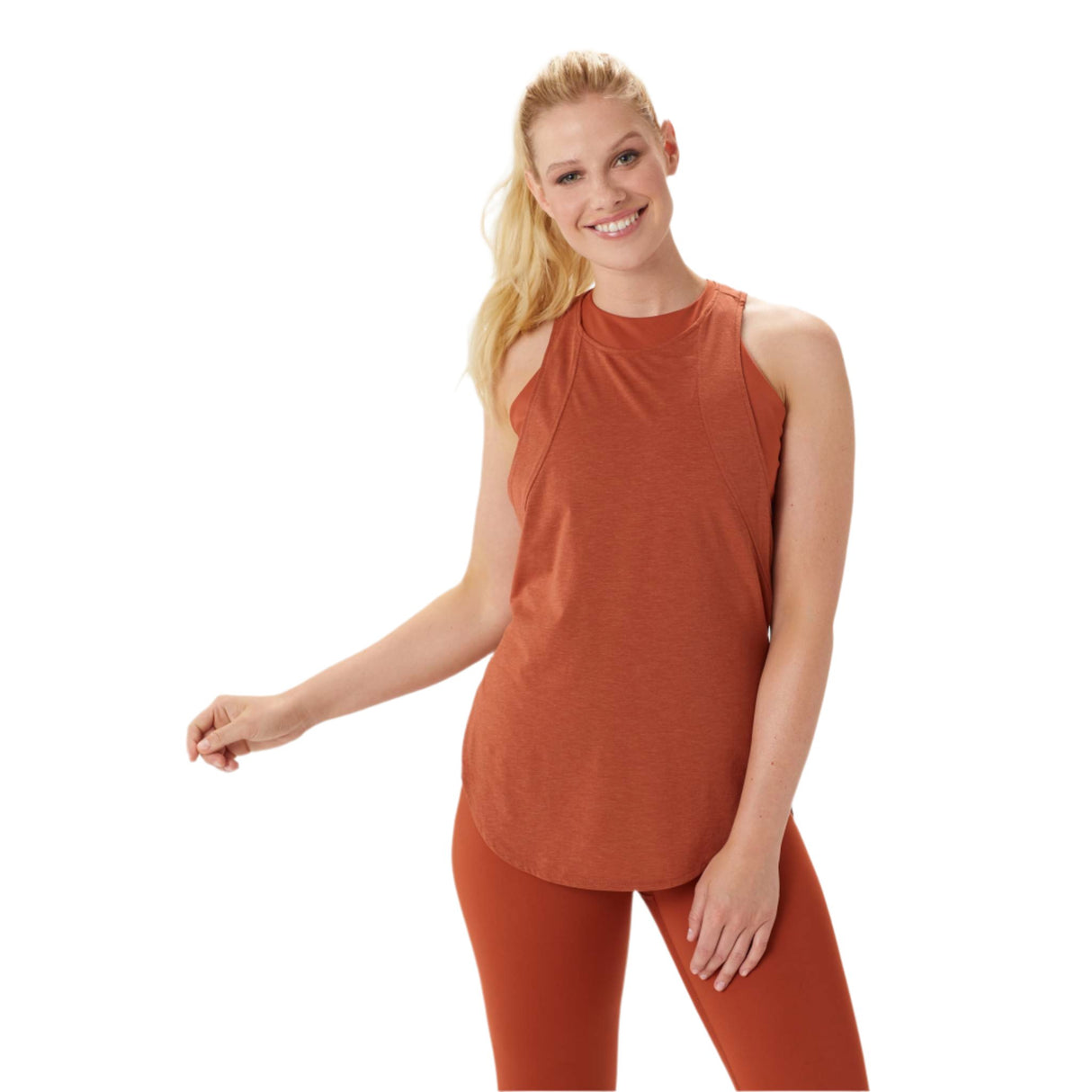 Lolë Performance Wool tank top terracotta femme 