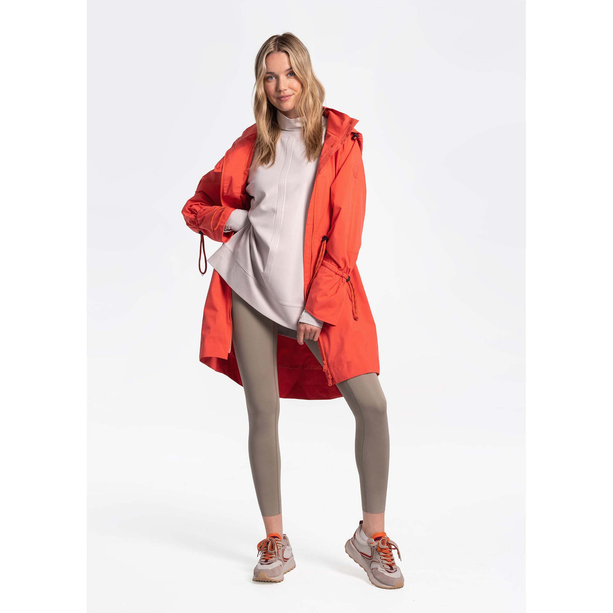 Lole Piper manteau de pluie à capuchon paprika pour femme live