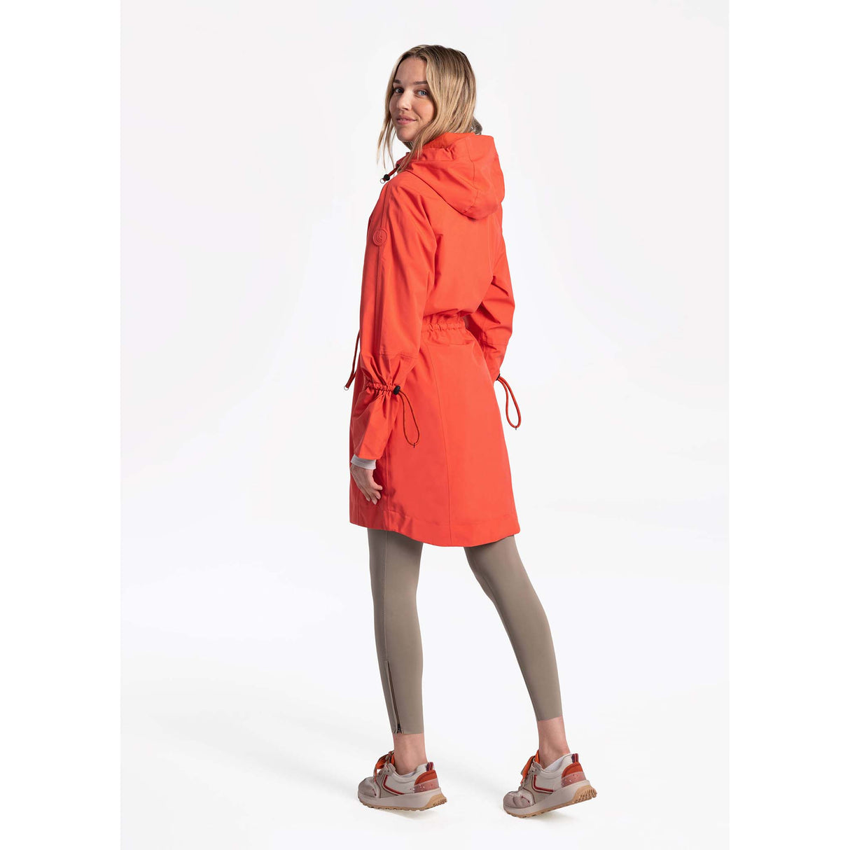 Lole Piper manteau de pluie à capuchon paprika pour femme lateral