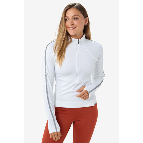 Lole chandail sport manches longues Just blanc pour femme face