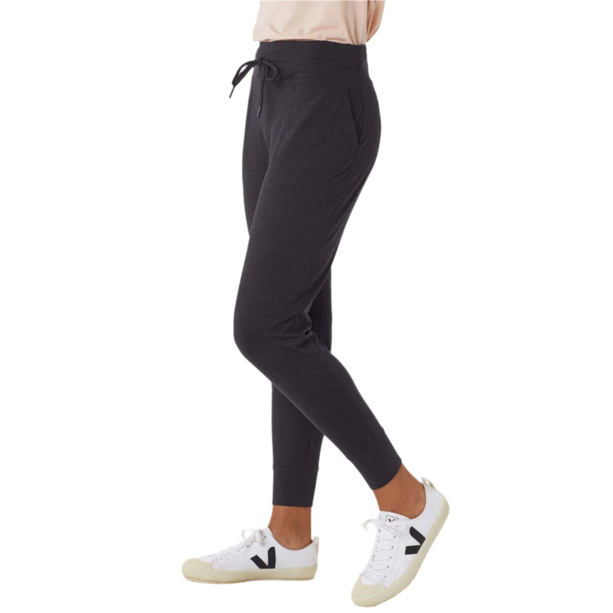 Lole Half Moon Joggers pantalon noir chiné pour femme lateral