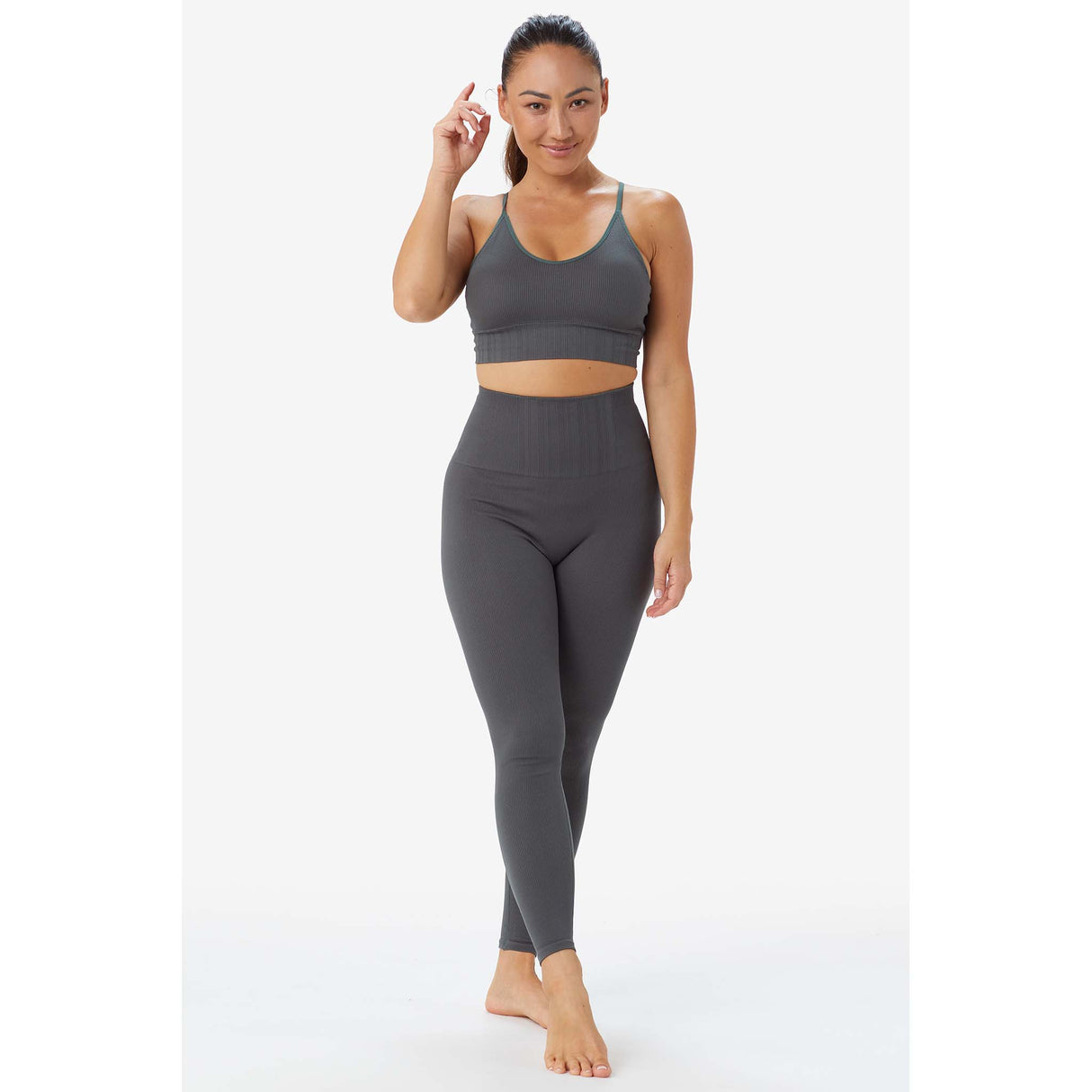 Lole leggings taille haute Sweat Tech Rib pour femme face